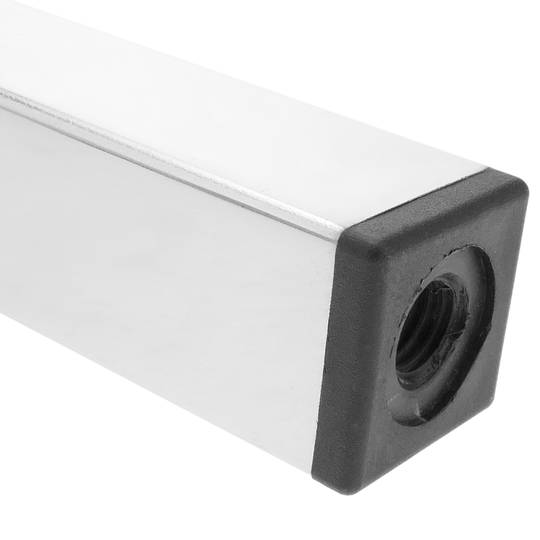 Pies cuadrados para mesa y mueble. Patas en acero cromado de 75cm 4-pack