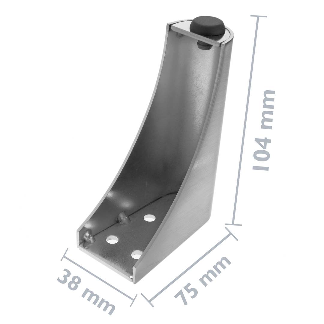 Pies redondeados para mesa y mueble. Patas en acero inoxidable de 104mm 4-pack