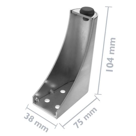 Pies redondeados para mesa y mueble. Patas en acero inoxidable de 104mm 4-pack