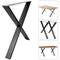 Table legs in 'X' for desks made of black steel 680 x 80 x 710 mm 2-pack