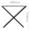 Table legs in 'X' for desks made of black steel 680 x 80 x 710 mm 2-pack