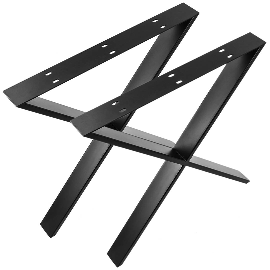 Table legs in 'X' for desks made of black steel 680 x 80 x 710 mm 2-pack