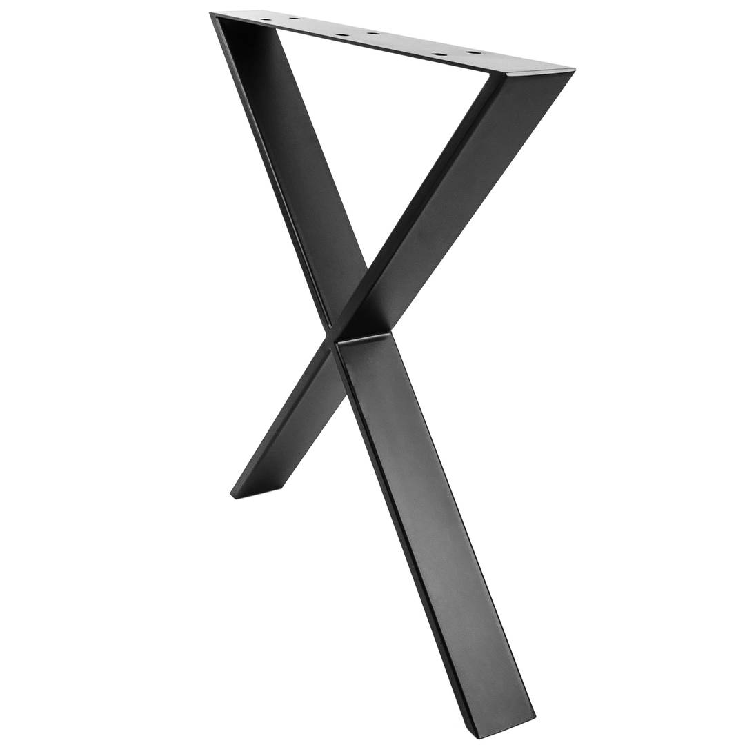 Table legs in 'X' for desks made of black steel 680 x 80 x 710 mm 2-pack