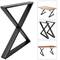 Peus en 'X' per a taula. Potes en acer negre 680 x 80 x 710 mm 2-pack amb base horitzontal