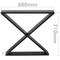 Peus en 'X' per a taula. Potes en acer negre 680 x 80 x 710 mm 2-pack amb base horitzontal