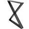 Peus en 'X' per a taula. Potes en acer negre 680 x 80 x 710 mm 2-pack amb base horitzontal