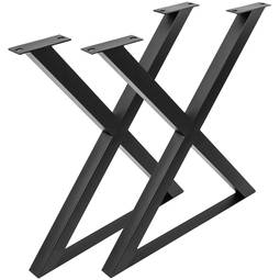 Nogi w „X” do stołu. Nogi z czarnej stali 680 x 50 x 710 mm 2-pak