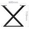 Pies en 'X' para mesa. Patas en acero negro 680 x 50 x 710 mm 2-pack