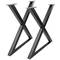 Pies en 'X' para mesa. Patas en acero negro 680 x 50 x 710 mm 2-pack