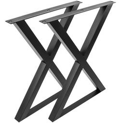 Stopy w „X” do stołu. Nogi z czarnej stali 590 x 50 x 710 mm 2-pak