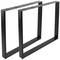 Pieds rectangulaire de table en acier 800 x 80 x 730 mm 2-pack