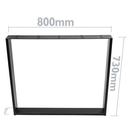 Pieds rectangulaire de table en acier 800 x 80 x 730 mm 2-pack