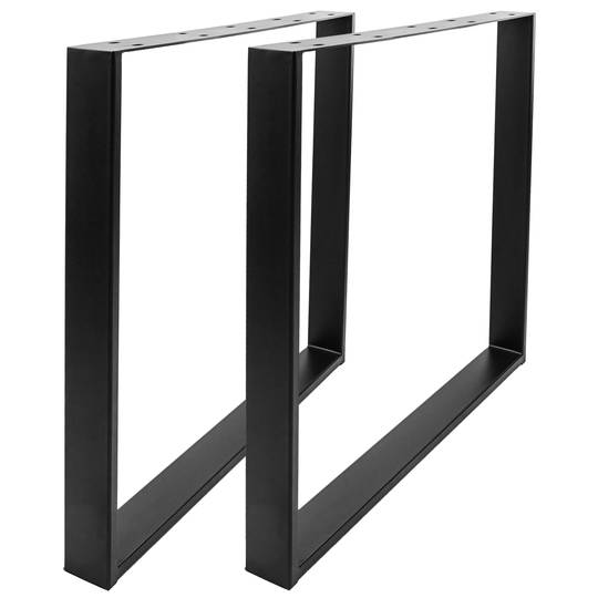 Pies rectangulares para mesa. Patas en acero negro 680 x 80 x 710 mm 2-pack, base 700 x 100 mm