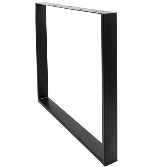 Pies rectangulares para mesa. Patas en acero negro 680 x 80 x 710 mm 2-pack, base 700 x 100 mm