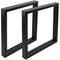Peus rectangulars per a taula. Potes en acer negre 680 x 80 x 710 mm 2-pack, base 680 x 80 mm