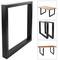 Peus rectangulars per a taula. Potes en acer negre 680 x 80 x 710 mm 2-pack, base 680 x 80 mm