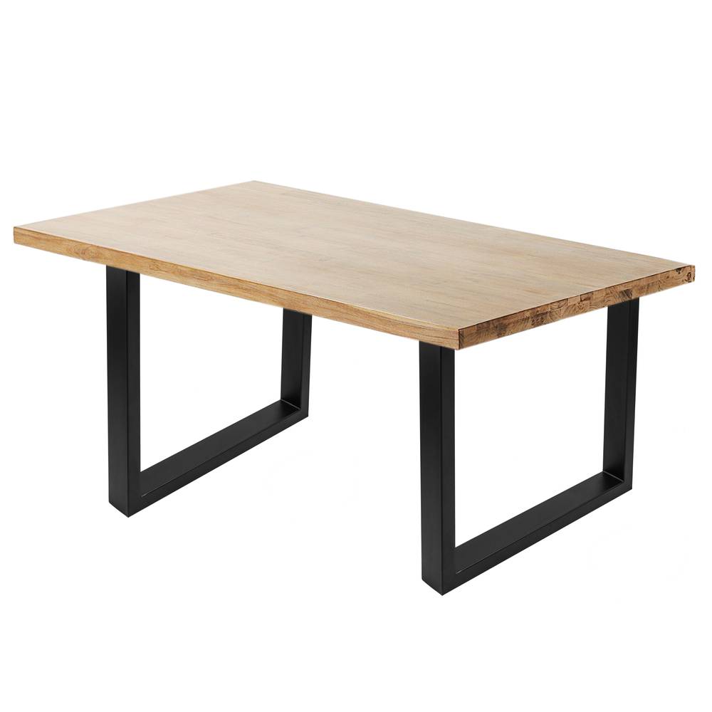 Peus rectangulars per a taula. Potes en acer negre 680 x 80 x 710 mm 2-pack, base 680 x 80 mm