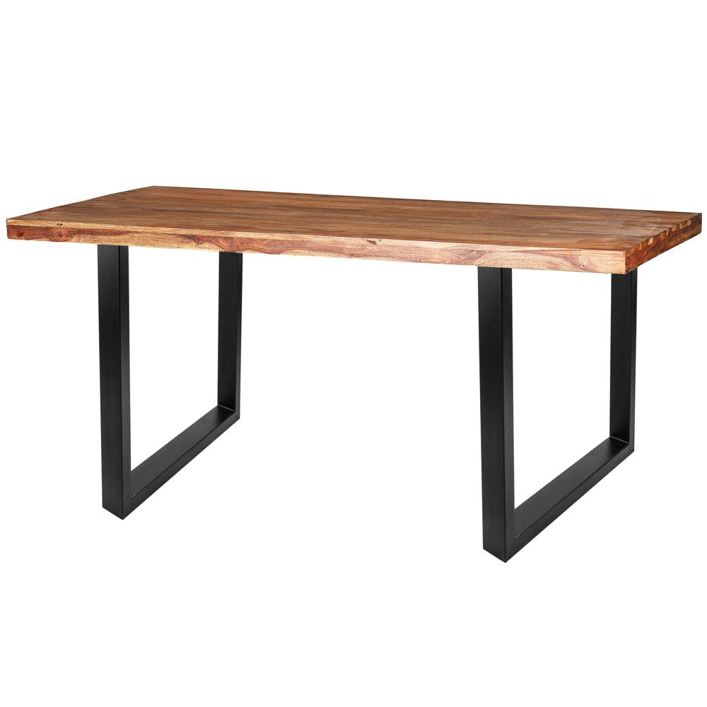 Peus rectangulars per a taula. Potes en acer negre 680 x 80 x 710 mm 2-pack, base 680 x 80 mm