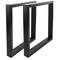 Peus rectangulars per a taula. Potes en acer negre 680 x 80 x 710 mm 2-pack, base 680 x 80 mm