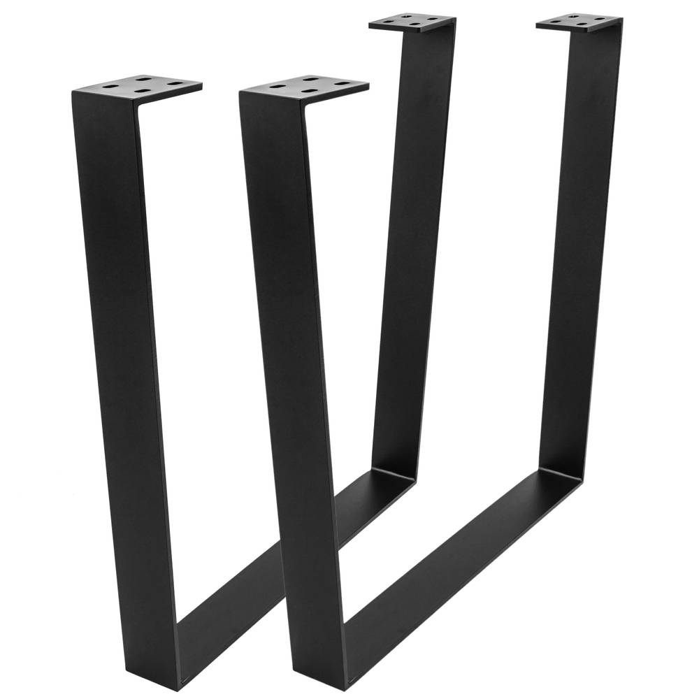 Rectangular table legs for desks made of black steel 700 x 80 x 710 mm 2-pack