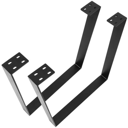 Rectangular table legs for desks made of black steel 700 x 80 x 710 mm 2-pack