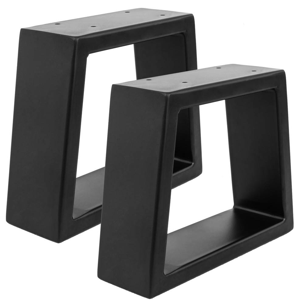 Rechthoekige tafel en bankvoeten. Voeten in zwart staal 250 x 80 x 200 mm 2-pack