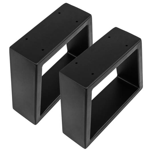 Rechthoekige tafel en bankvoeten. Voeten in zwart staal 250 x 80 x 200 mm 2-pack