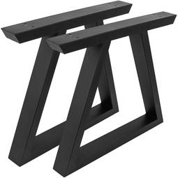 Prostokątne nóżki stołowe i ławki Stopy z czarnej stali 480 x 60 x 420 mm 2-pak