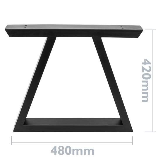 Patas retangular Pés de mesinha e bancada de aço 480 x 60 x 420 mm 2-pack