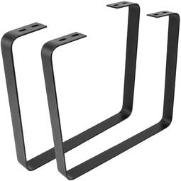 Prostokątne nóżki do stołu i ławy. Stopy z czarnej stali 480 x 45 x 420 mm 2-pak