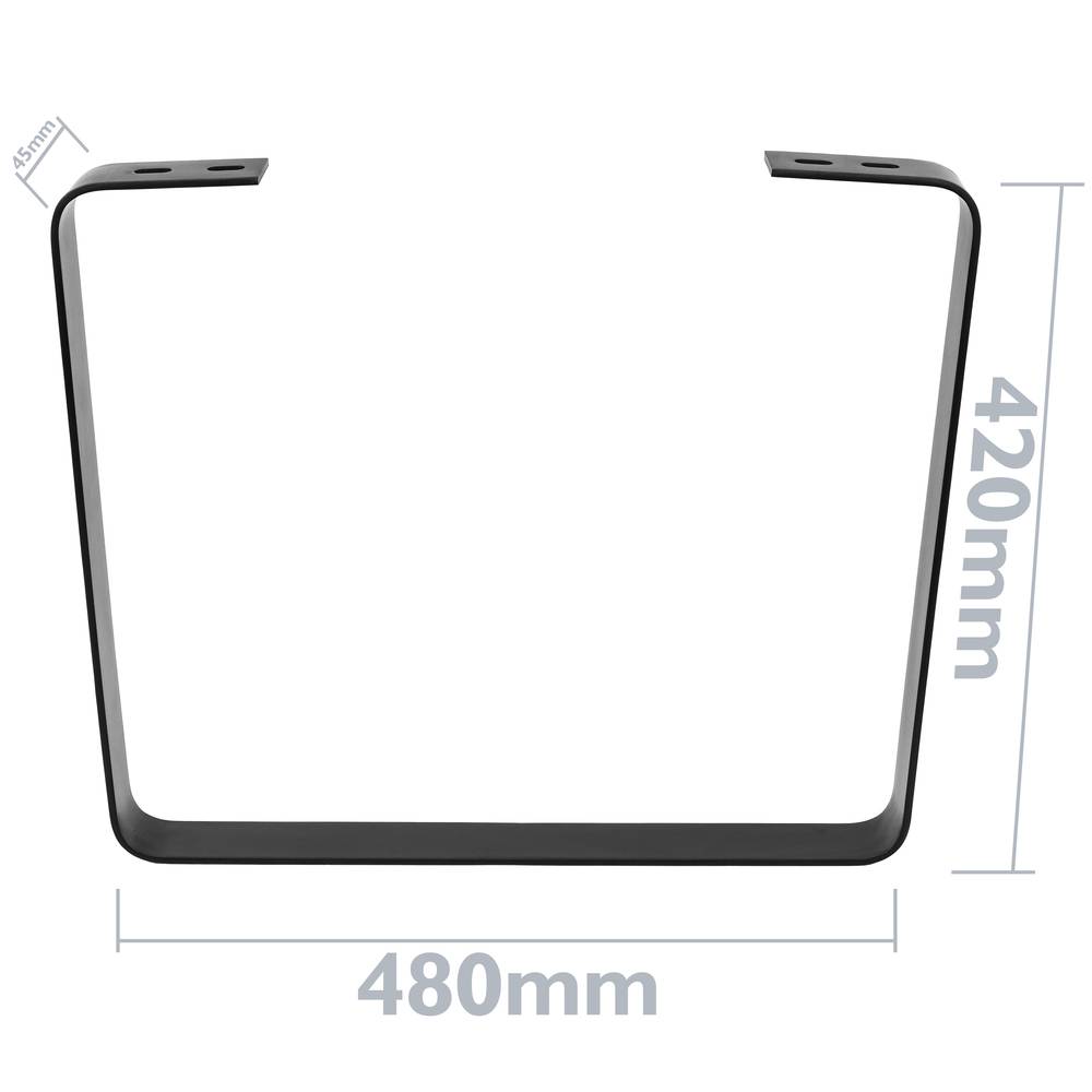 Beine für kleiner Tisch rechteckig aus Stahl 480 x 45 x 420 mm 2-pack