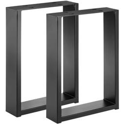 Prostokątne nóżki do stołu i ławy. Stopy z czarnej stali 300 x 80 x 430 mm 2-pak, rury 80 x 20 mm