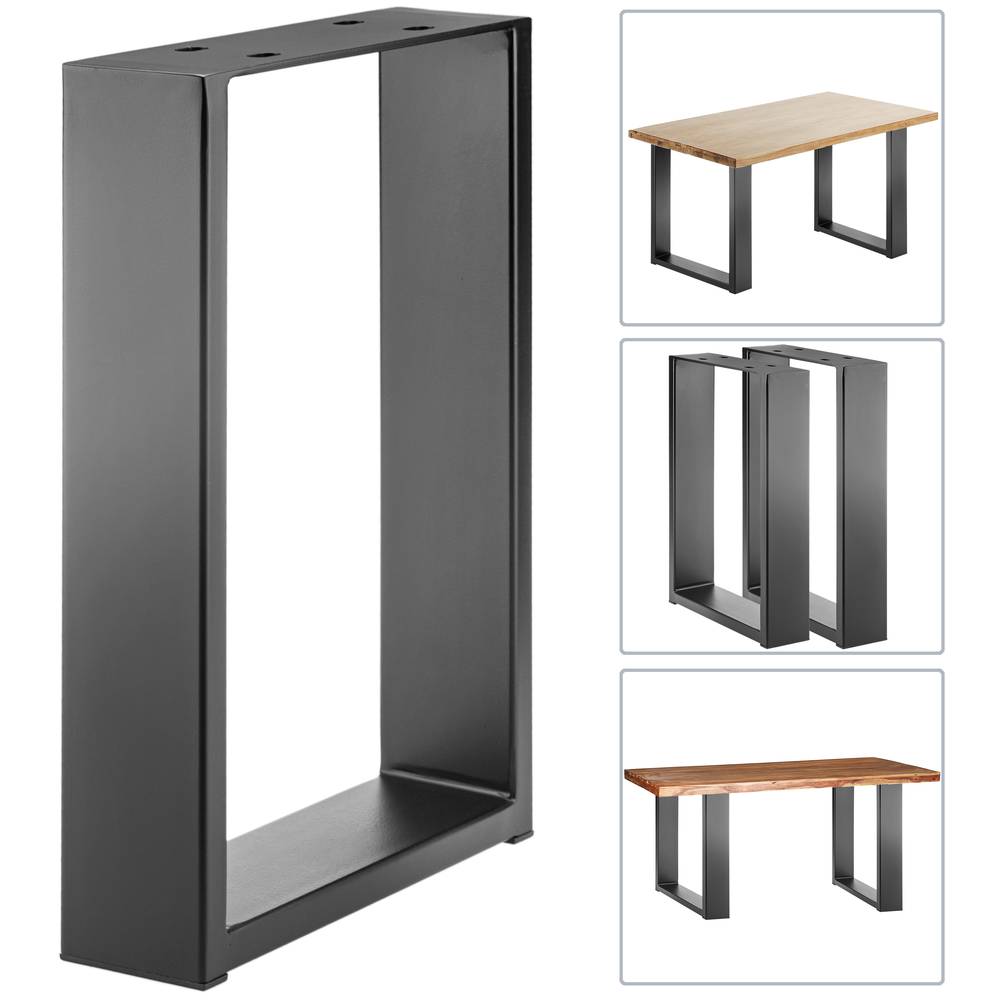 Pieds rectangulaire de petite table et banc en acier 300 x 80 x 430 mm 2-pack, tubes 80 x 20 mm