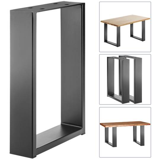 Pieds rectangulaire de petite table et banc en acier 300 x 80 x 430 mm 2-pack, tubes 80 x 20 mm