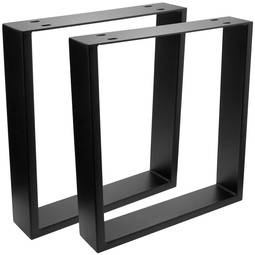 Prostokątne nóżki do stołu i ławki. Nogi z czarnej stali 400 x 80 x 430 mm 2-pak, rury 80 x 20 mm