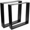 Rectangular legs for small table of black steel 400 x 80 x 430 mm 2-pack, tubes 80 x 20 mm