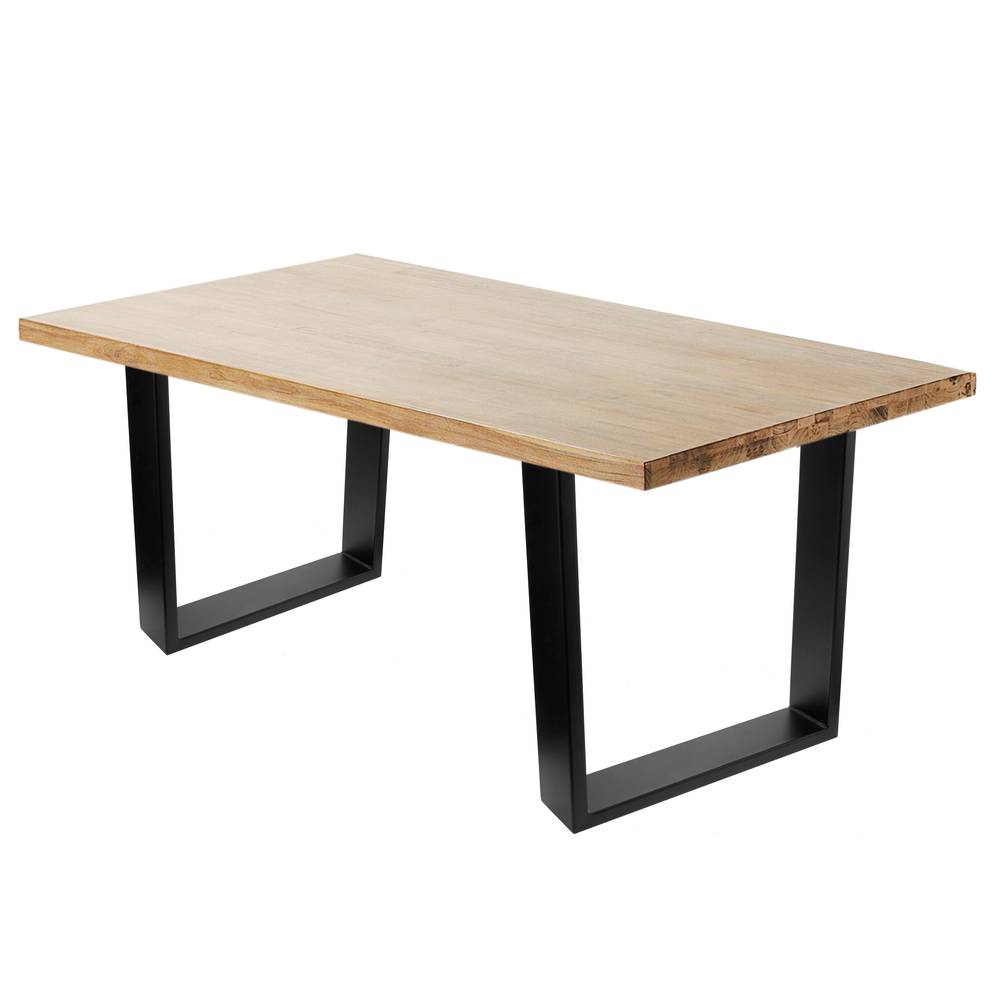 Rectangular legs for small table of black steel 400 x 80 x 430 mm 2-pack, tubes 80 x 20 mm