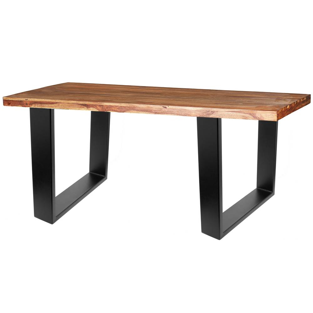 Rectangular legs for small table of black steel 400 x 80 x 430 mm 2-pack, tubes 80 x 20 mm