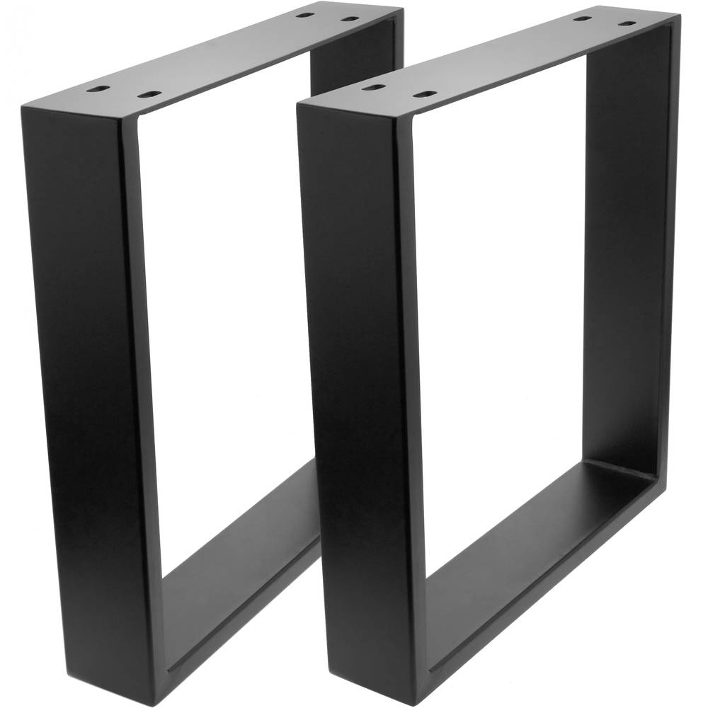 Rectangular legs for small table of black steel 400 x 80 x 430 mm 2-pack, tubes 80 x 20 mm