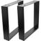 Rectangular legs for small table of black steel 400 x 80 x 430 mm 2-pack, tubes 80 x 20 mm