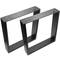 Rectangular legs for small table of black steel 400 x 80 x 430 mm 2-pack, tubes 80 x 20 mm