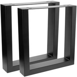 Prostokątne nóżki do stołu i ławy. Stopy z czarnej stali 400 x 80 x 430 mm 2-pak, rury 80 x 40 mm