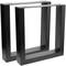 Prostokątne nóżki do stołu i ławy. Stopy z czarnej stali 400 x 80 x 430 mm 2-pak, rury 80 x 40 mm