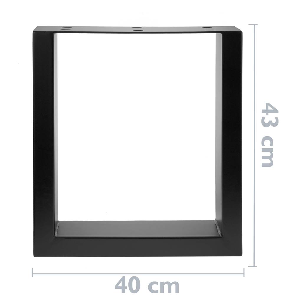 Beine für kleiner Tisch rechteckig aus Stahl 400 x 80 x 430 mm 2-pack, Röhren 80 x 40 mm