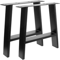 Prostokątne nóżki do stołu i ławki. Nogi z czarnej stali 400 x 80 x 430 mm 2-pak