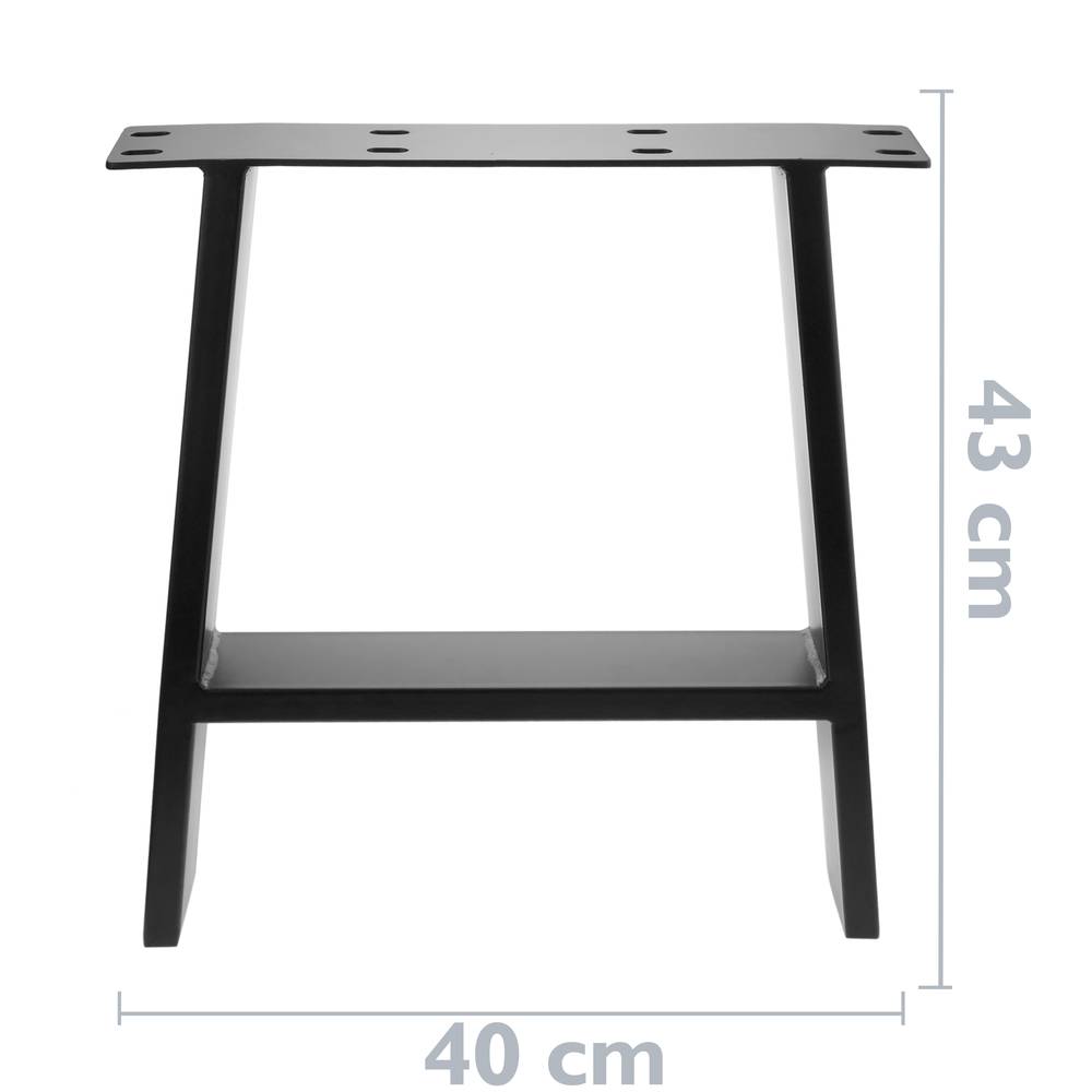 Patas retangulares. Pés de mesinha e bancada de aço 400 x 80 x 430 mm 2-pack