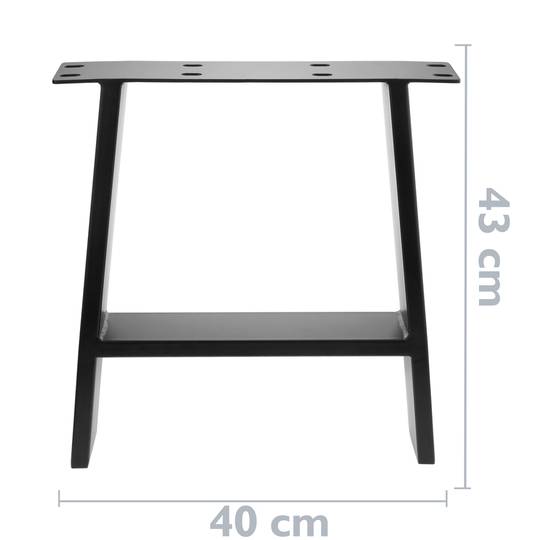Patas retangulares. Pés de mesinha e bancada de aço 400 x 80 x 430 mm 2-pack