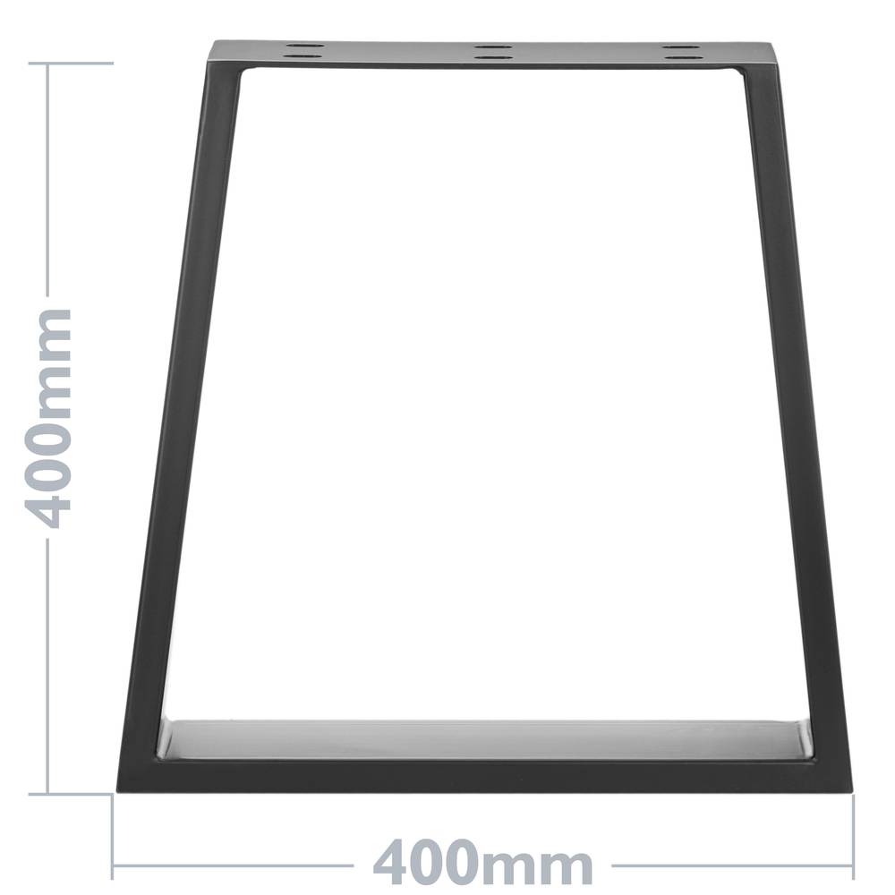 Piedini rettangolare. Gambe da tavolino e banquette in acciaio 400 x 80 x 430 mm 2-pack con base orizzontale