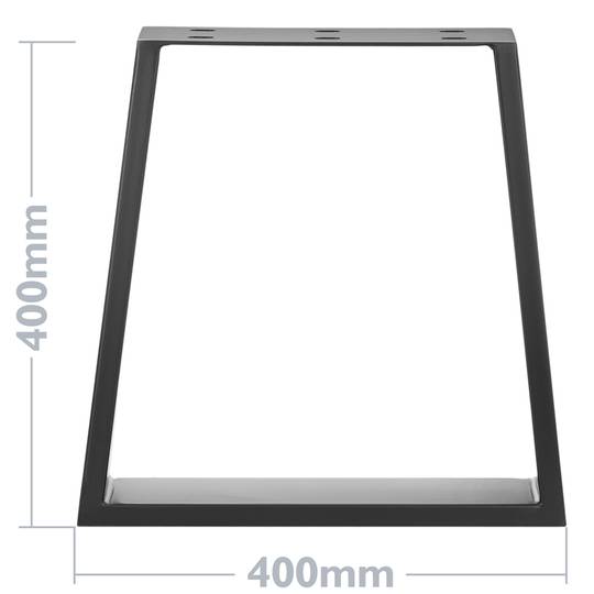 Piedini rettangolare. Gambe da tavolino e banquette in acciaio 400 x 80 x 430 mm 2-pack con base orizzontale