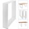 Rectangular legs for small table of white steel 300 x 80 x 430 mm 2-pack